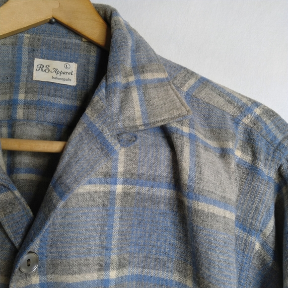 Vintage 40s RS Apparel Wool Shirt 16.5 neck - Picture 4 of 7